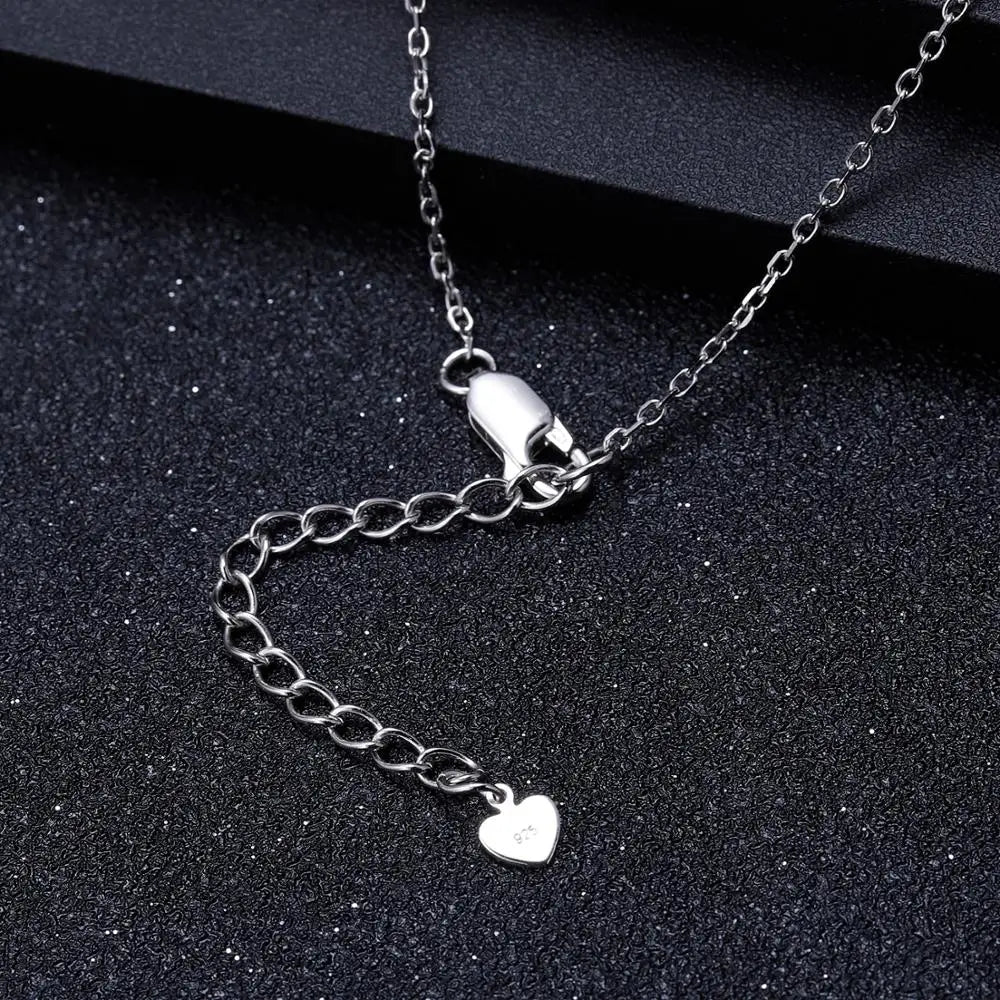 GEM'S BALLET 58514K 10K 18K Gold 925 Silver Necklace Natural Red Garnet Heartbeat Love Pendant Necklace for Women Wedding